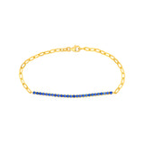 1ct Sapphire Blue Half Paper Clip Half Tennis Bracelet