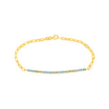 2.00mm Aquamarine Half Paper Clip Half Tennis Bracelet