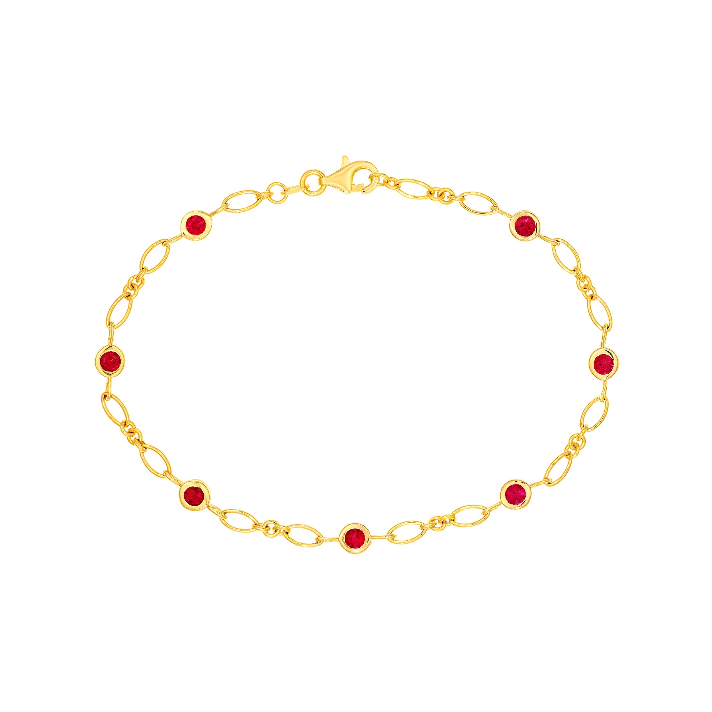 Ruby Station 3+1 Oval Chain Bracelet