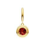 Red Garnet Double Bezel Dangle Earrings