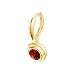 Red Garnet Double Bezel Dangle Earrings