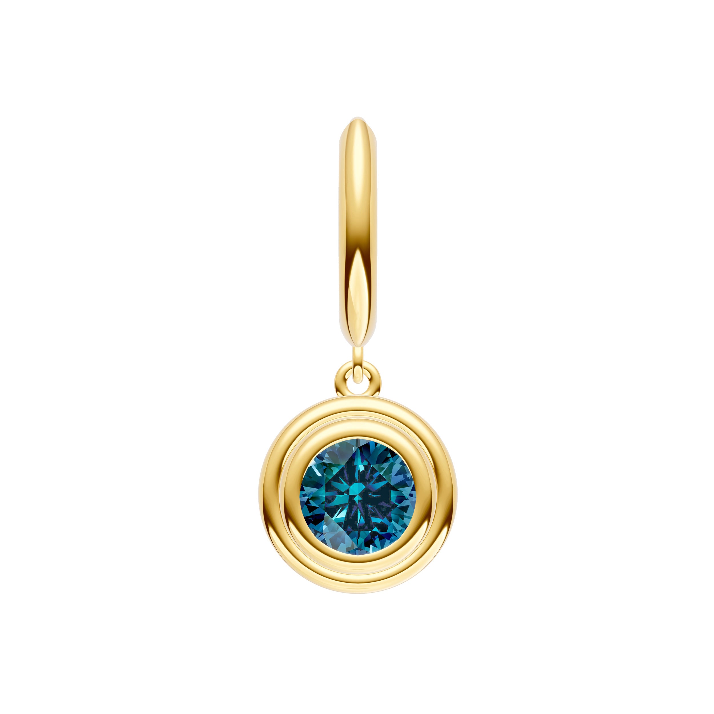 London Blue Double Bezel Dangle Earrings