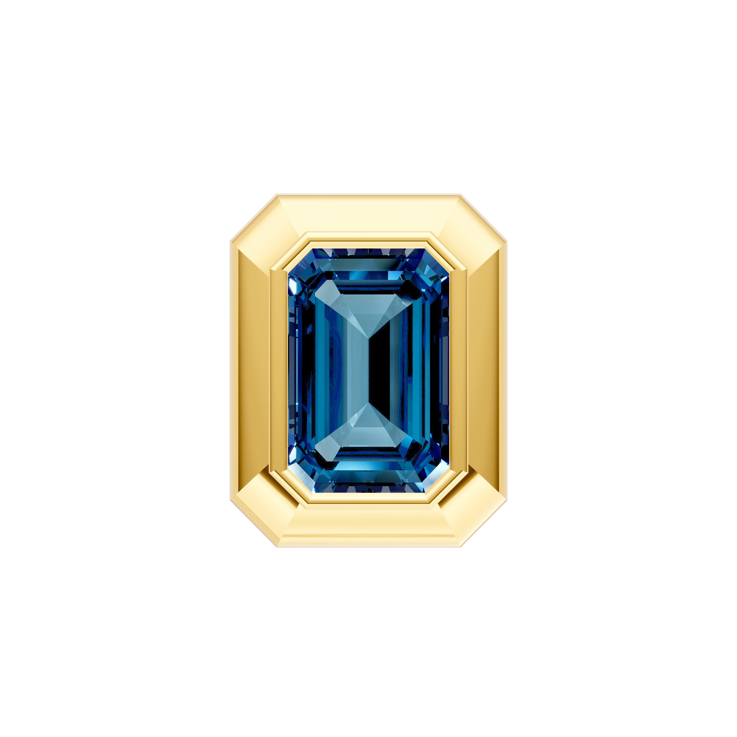 Emerald London Blue Double Bezel Stud Earrings