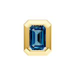 Emerald London Blue Double Bezel Stud Earrings