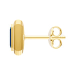 Emerald London Blue Double Bezel Stud Earrings