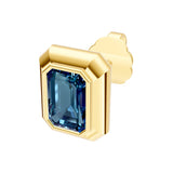 Emerald London Blue Double Bezel Stud Earrings