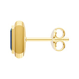 Emerald London Blue Double Bezel Stud Earrings