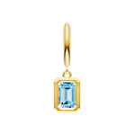 Emerald Sky Blue Bezel Drop Earrings