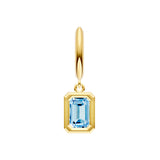 Emerald Sky Blue Bezel Drop Earrings