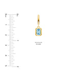Emerald Sky Blue Bezel Drop Earrings