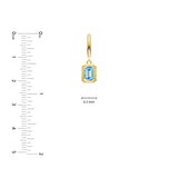 Emerald Sky Blue Bezel Drop Earrings