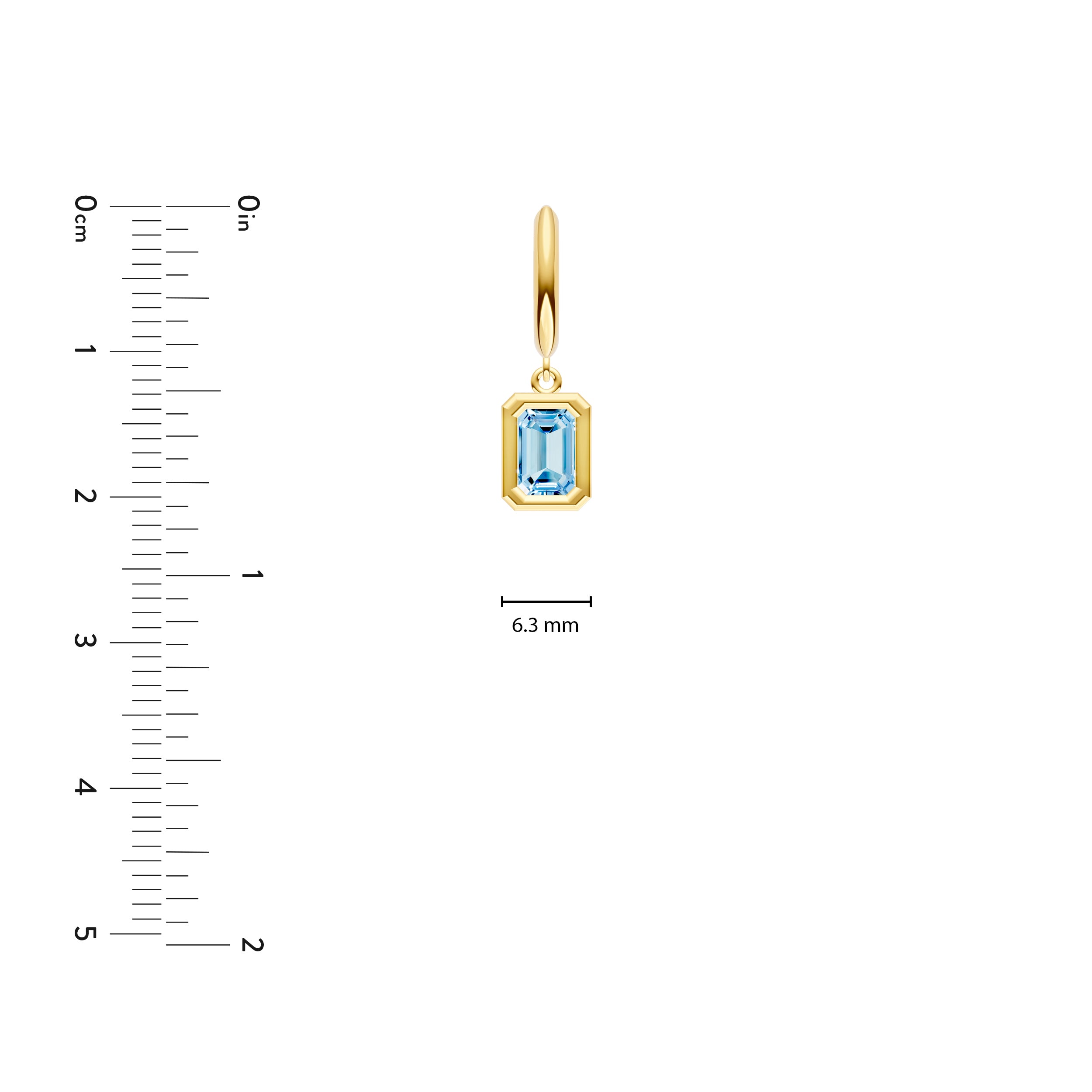 Emerald Sky Blue Bezel Drop Earrings