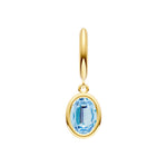Oval Sky Blue Bezel Drop Earrings