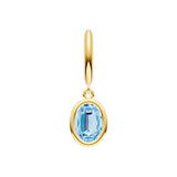 Oval Sky Blue Bezel Drop Earrings