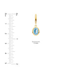Oval Sky Blue Bezel Drop Earrings