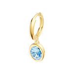Oval Sky Blue Bezel Drop Earrings