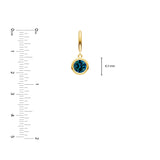 Round London Blue Topaz Double Bezel Drop Earrings