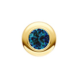 Round London Blue Topaz Double Bezel Stud Earrings