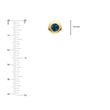 Round London Blue Topaz Double Bezel Stud Earrings