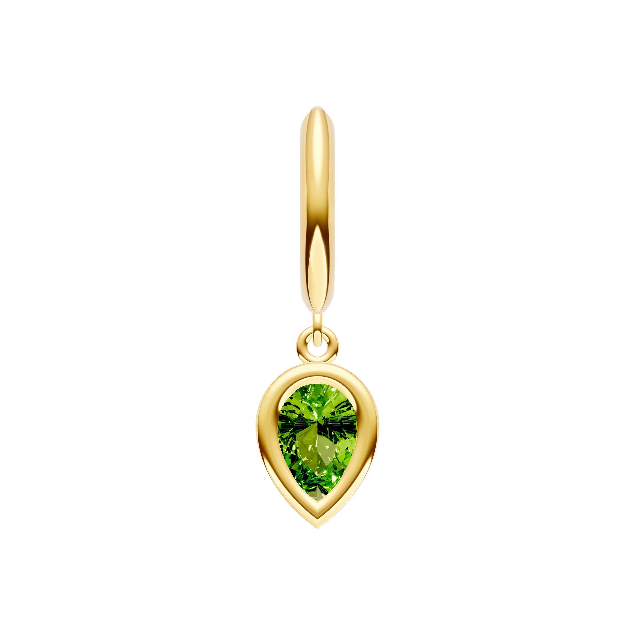 Pear Peridot Bezel Drop Earrings