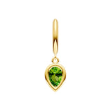 Pear Peridot Bezel Drop Earrings