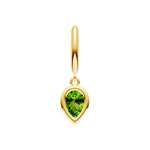 Pear Peridot Bezel Drop Earrings