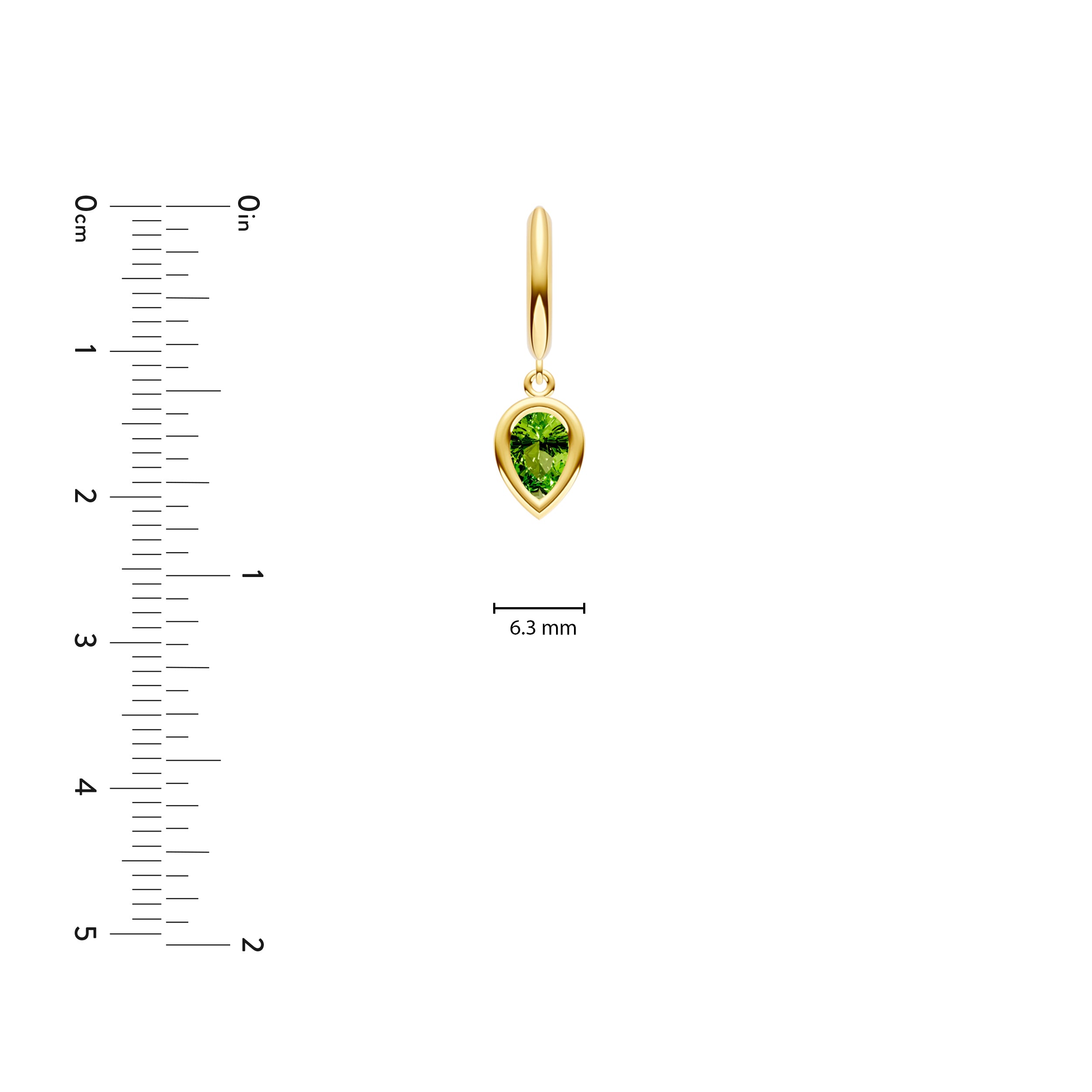 Pear Peridot Bezel Drop Earrings