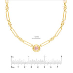 3/4tcw RD Pink Morganite 5+1 Link Necklace