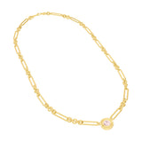 3/4tcw RD Pink Morganite 5+1 Link Necklace