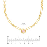 3/4tcw RD Pink Morganite 5+1 Link Necklace