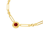 1tcw Red Garnet 5+1 Link Necklace
