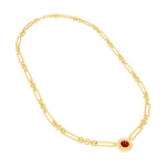 1tcw Red Garnet 5+1 Link Necklace