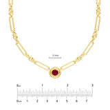 1tcw Red Garnet 5+1 Link Necklace