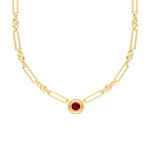 1tcw Red Garnet 5+1 Link Necklace