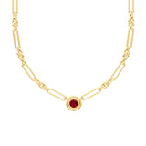 1tcw Red Garnet 5+1 Link Necklace