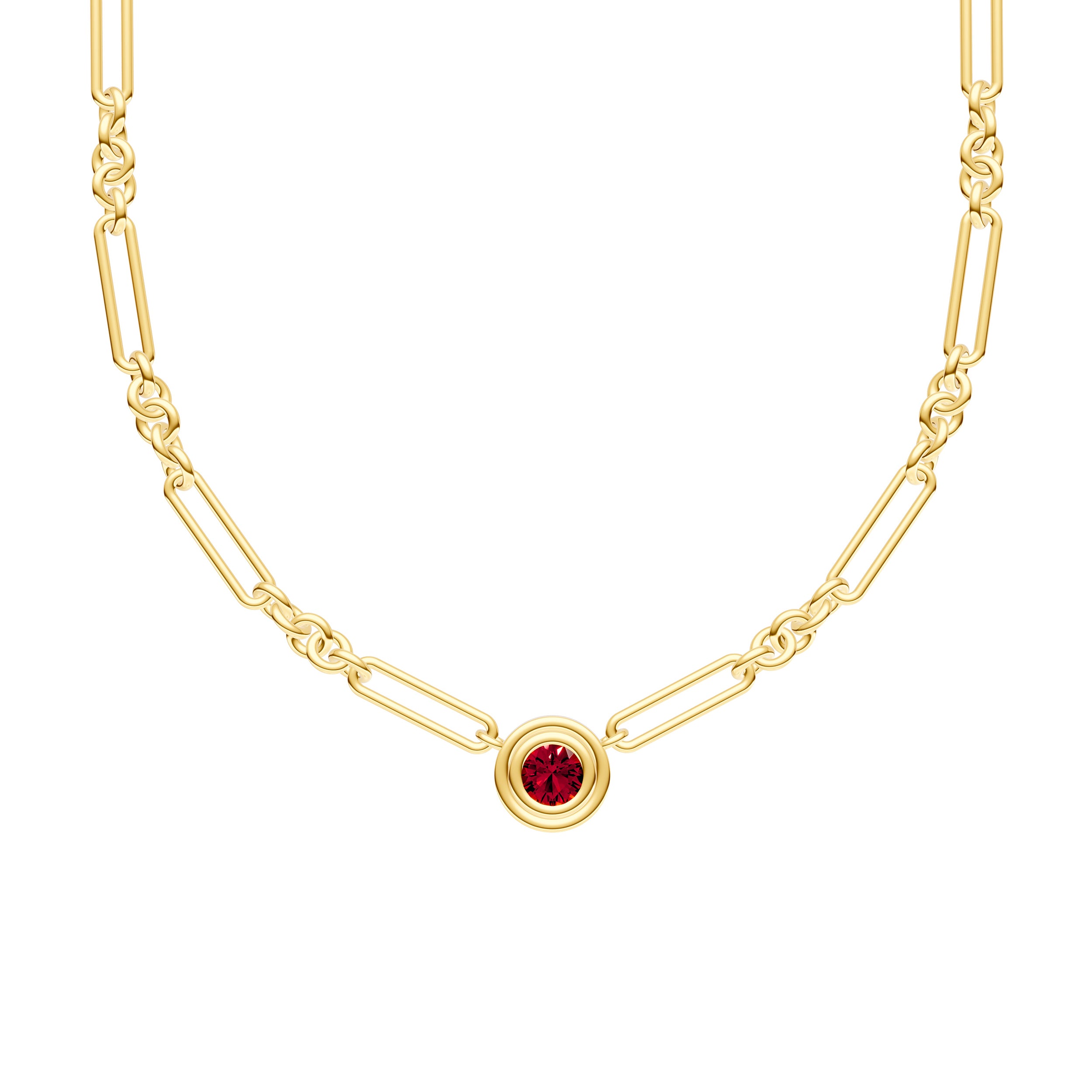 1tcw Red Garnet 5+1 Link Necklace