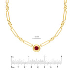 1tcw Red Garnet 5+1 Link Necklace