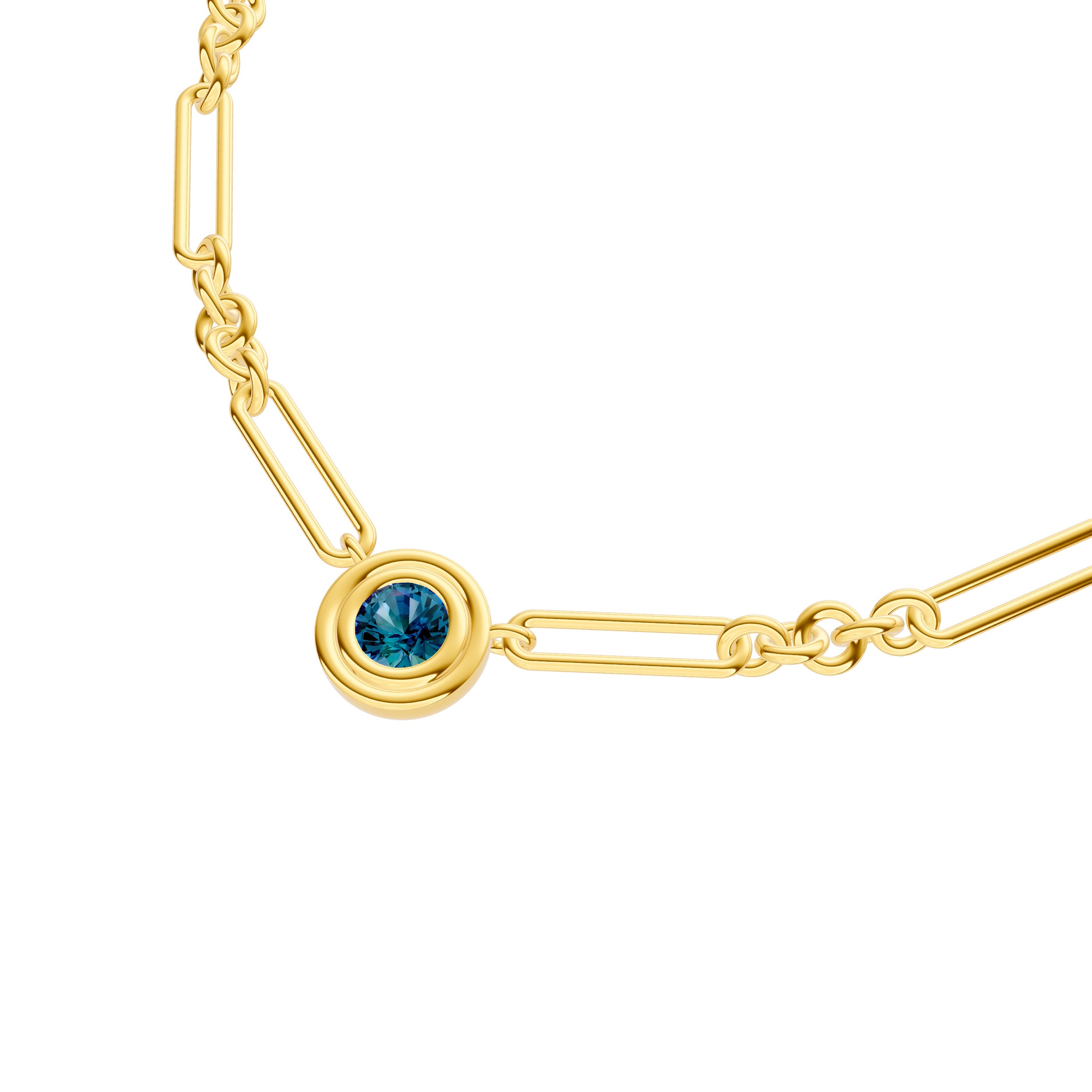 7/8tcw London Blue 5+1 Link Necklace