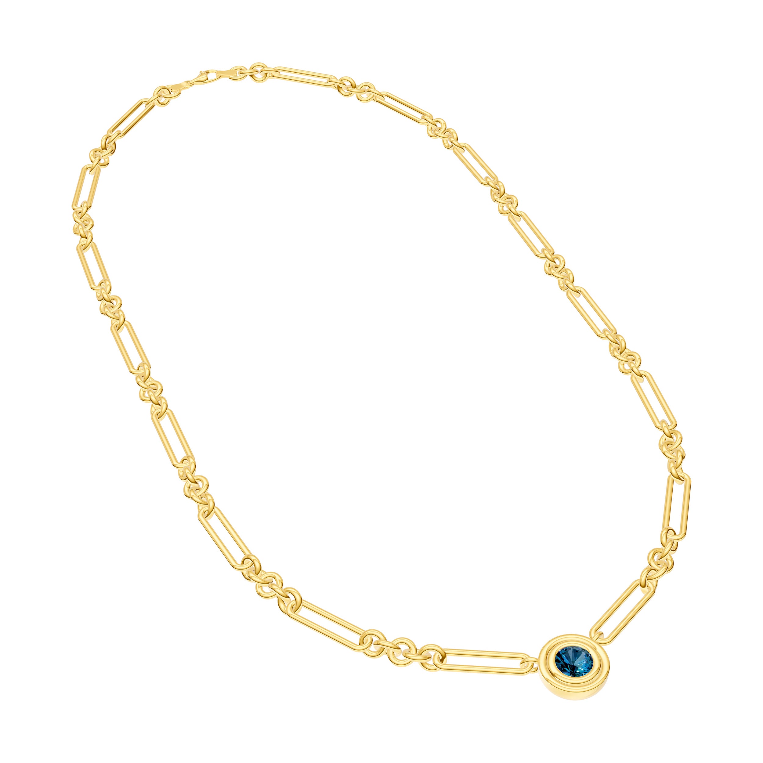 7/8tcw London Blue 5+1 Link Necklace