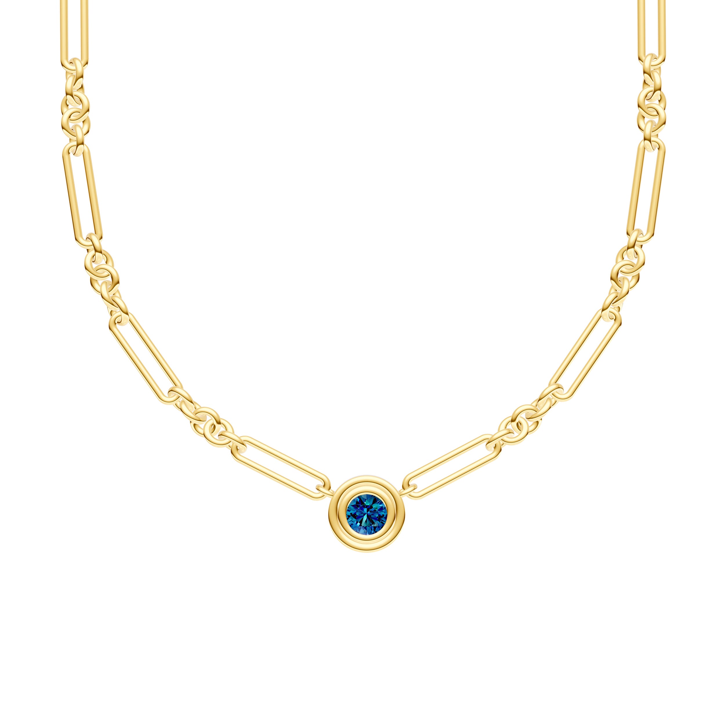 7/8tcw London Blue 5+1 Link Necklace