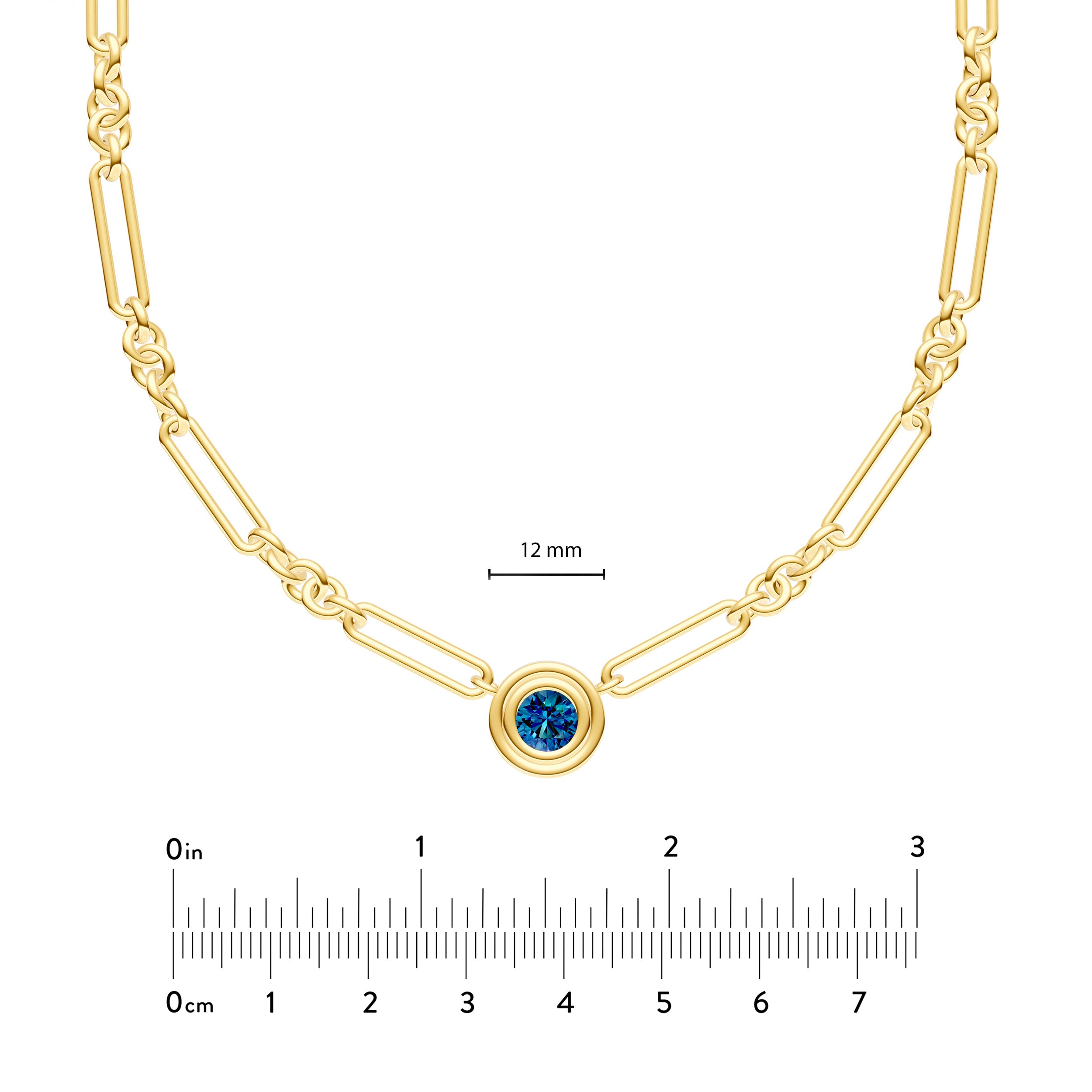 7/8tcw London Blue 5+1 Link Necklace