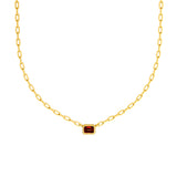 Emerald Red Garnet Pendant Forzentina Necklace
