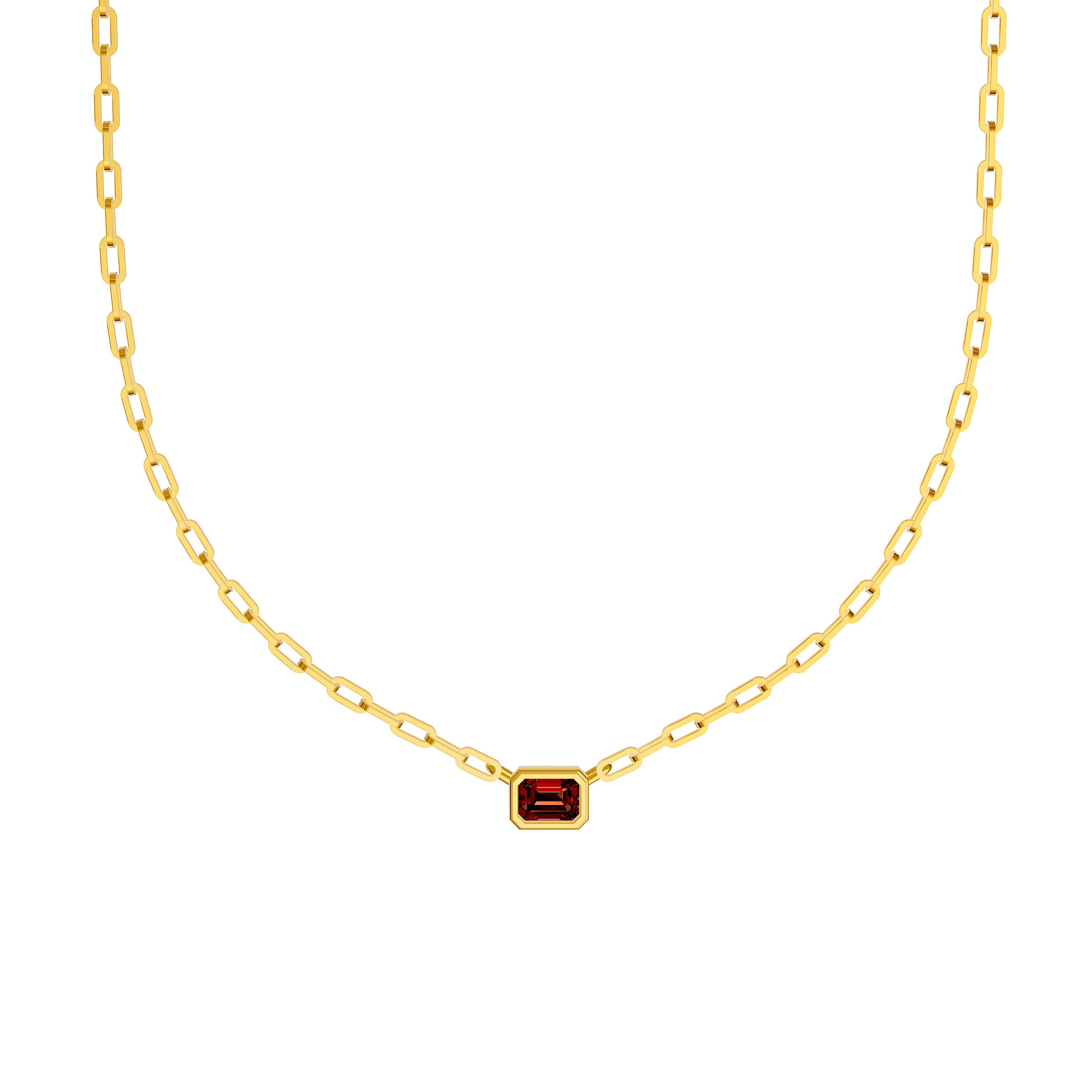 Emerald Red Garnet Pendant Forzentina Necklace