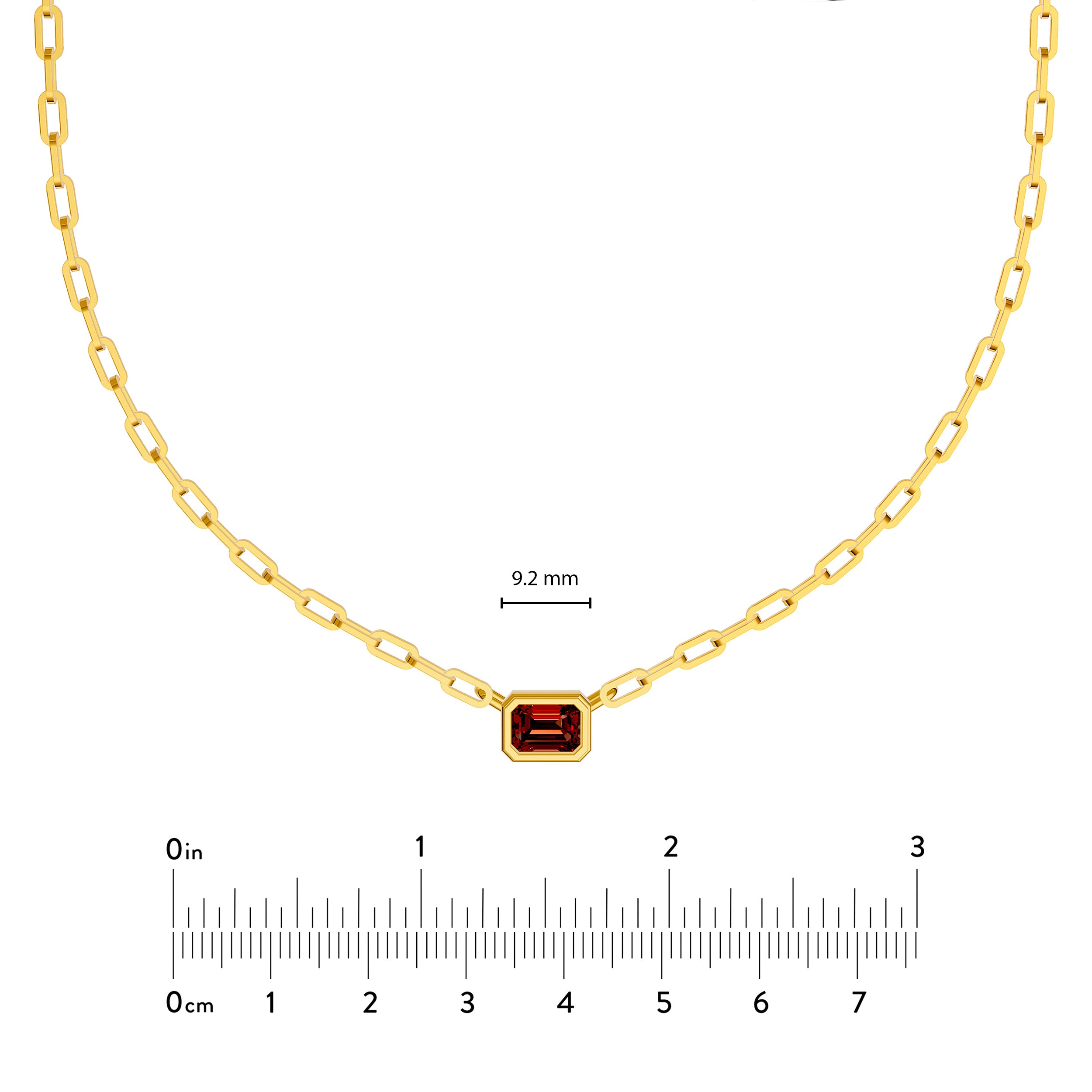Emerald Red Garnet Pendant Forzentina Necklace