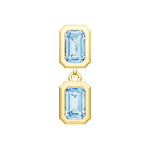 Double Emerald Sky Blue Dangle Earrings