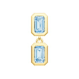 Double Emerald Sky Blue Dangle Earrings