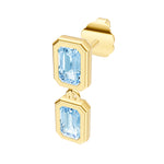 Double Emerald Sky Blue Dangle Earrings