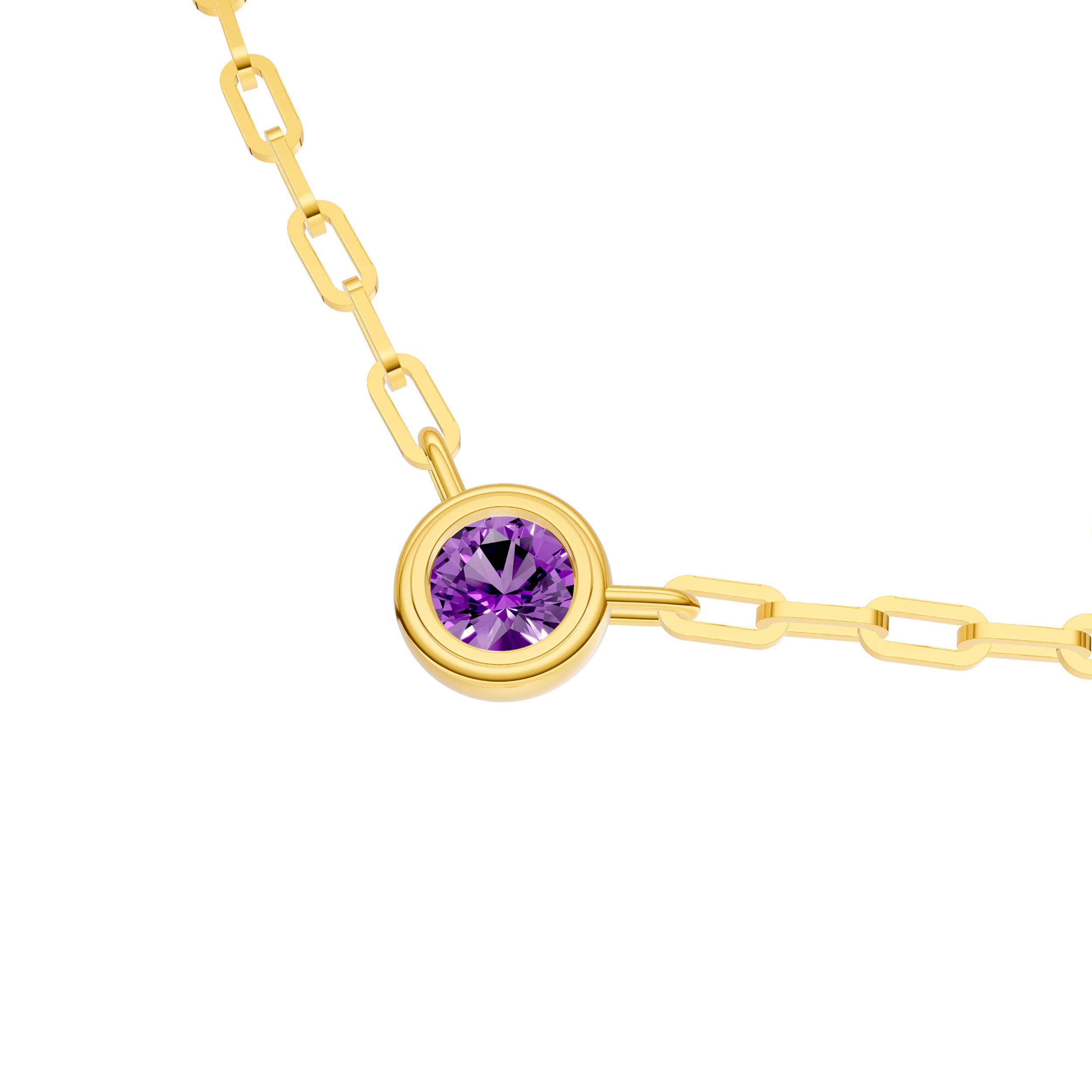 Round Purple Amethyst Forzentina Necklace