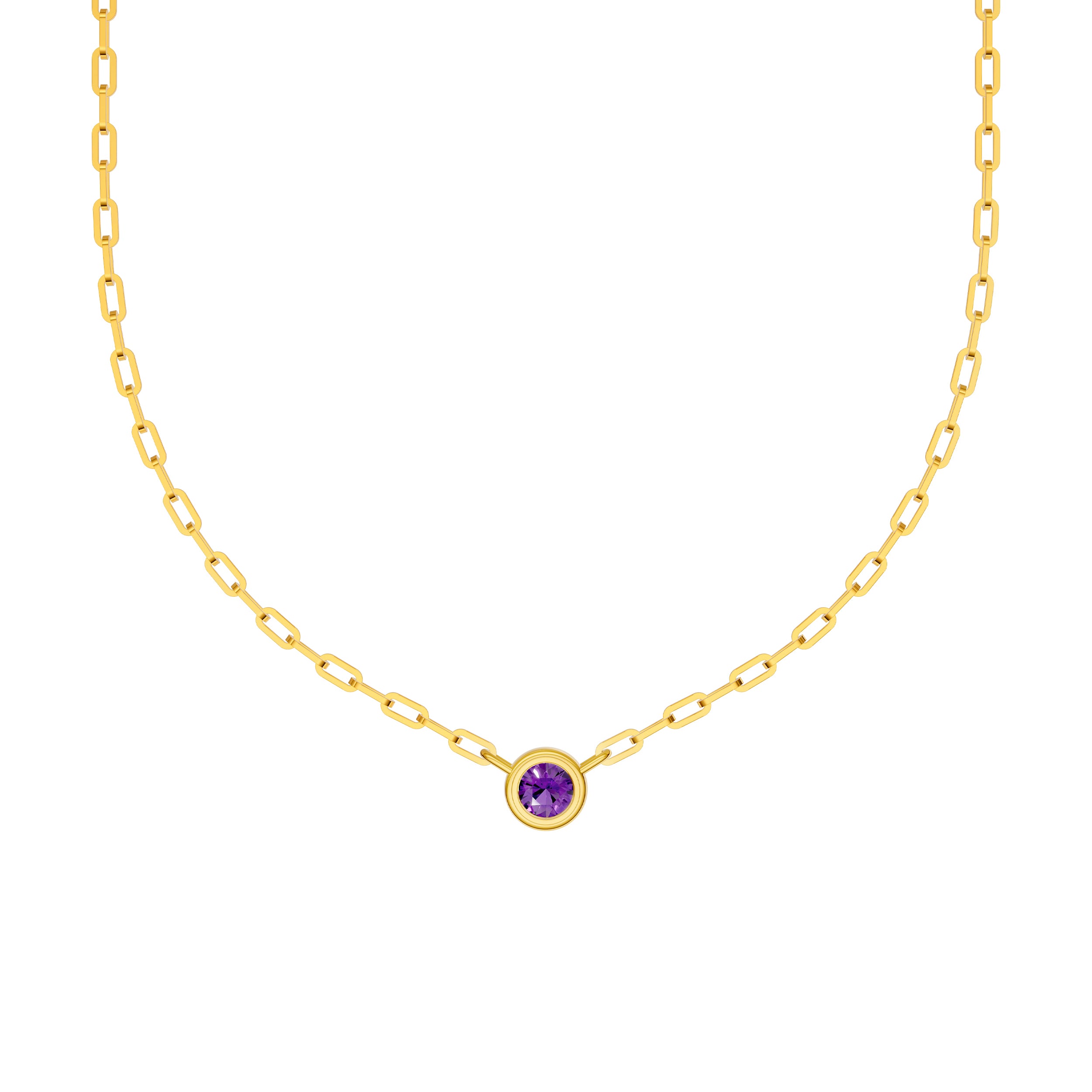 Round Purple Amethyst Forzentina Necklace