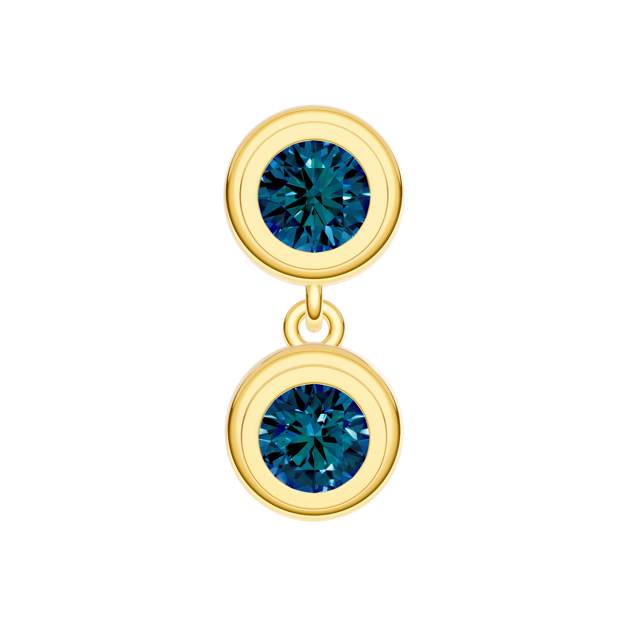 Double Round London Blue Dangle Earrings